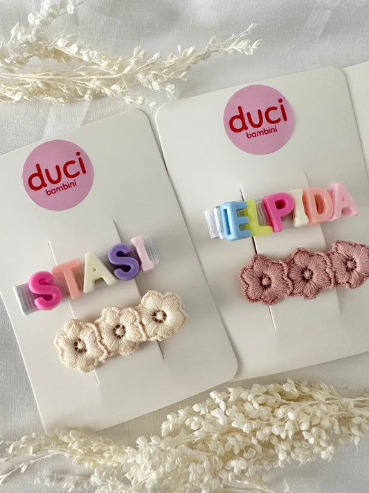 Personalised Hair Clips - Short