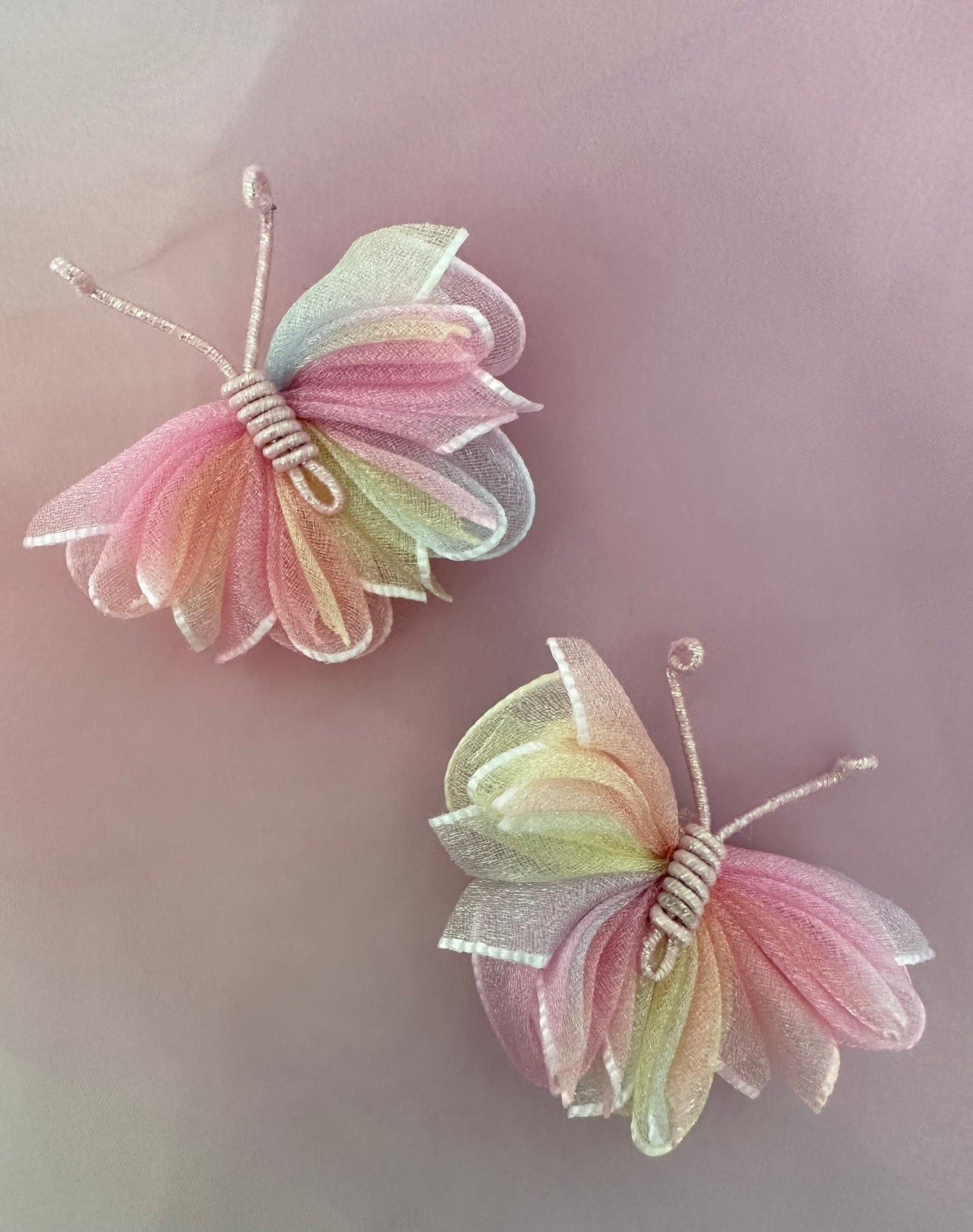 Sparkly Rainbow Butterfly Bows (x2)